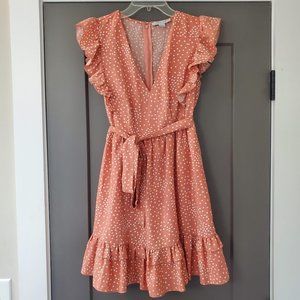 Ruffle sleeve spring summer mini dress